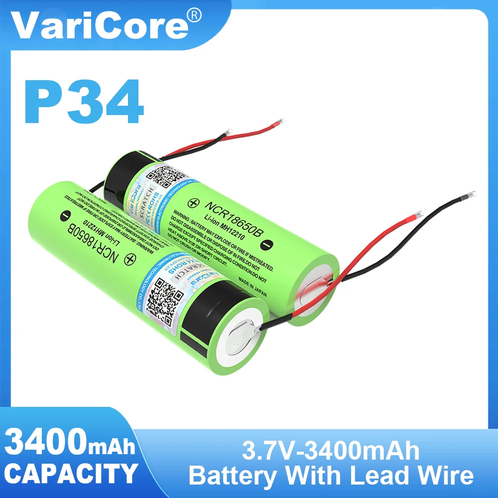1-20 шт. VariCore, новый оригинальный NCR18650B 3,7 В 3400 мАч 18650, литий-ионная аккумуляторная батарея, сварочный силикагель, кабель «сделай сам» 1-20 шт. VariCore, новый оригинальный NCR18650B 3,7 В 3400 мАч 18650, литий-ионная аккумуляторная батарея, сварочный силикагель, кабель «сделай сам»