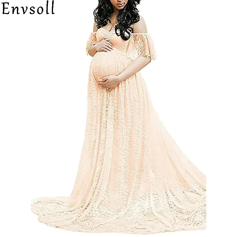 

New Maternity Photography Props Pregnancy Dress Photography Maternity Dresses For Photo Shoot Pregnant Dress Lace Maxi Gown