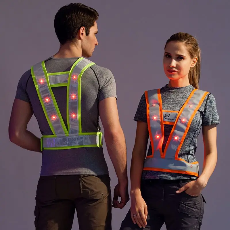 BA-C07 LED Luminous Vest Bright Reflective Strap Night Run Riding USB Charging Safety Warning Belt Luminous Work Clothes