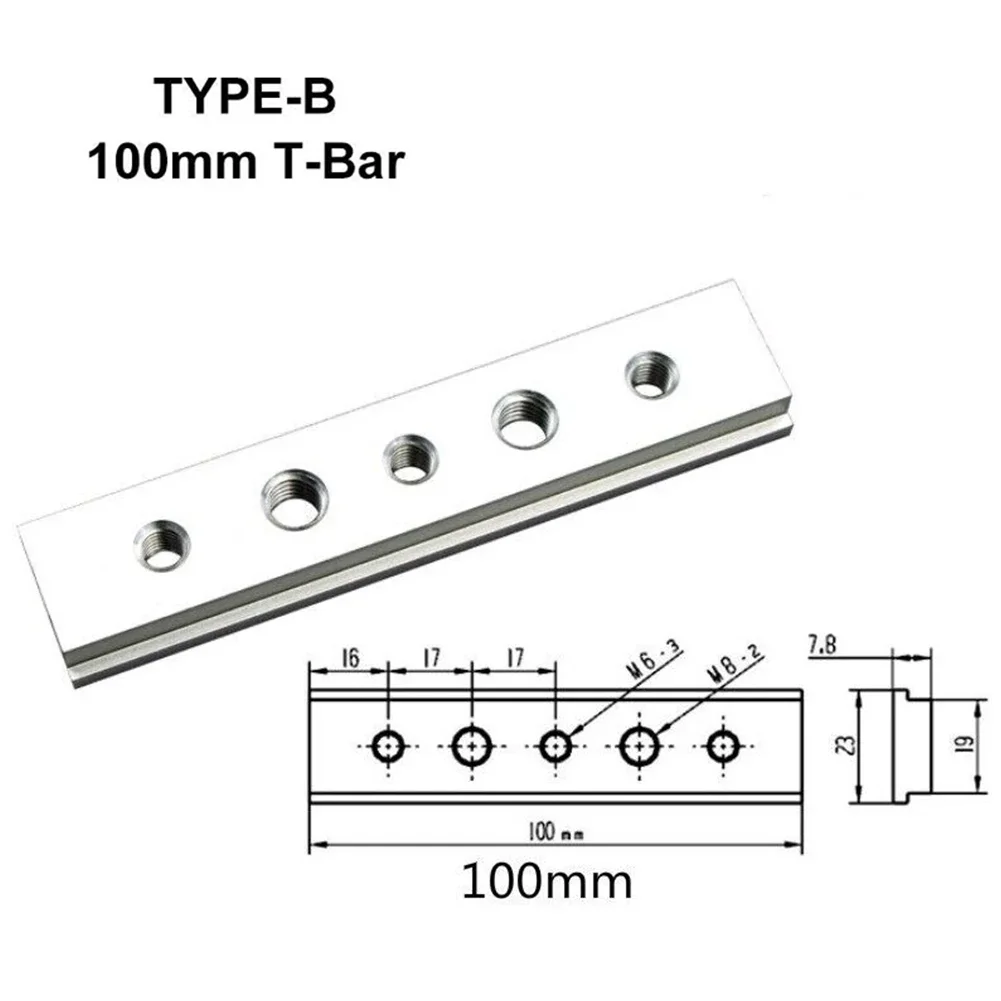 2pcs 100mm-450mm Aluminum Alloy T-track Slider Suitable For Woodworking Table, Table Saw, Table Drill, Miter Saw, Milling Table