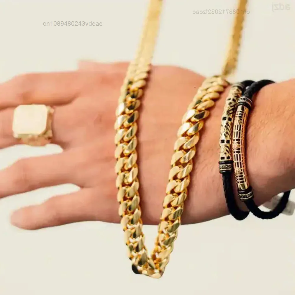 

Hip Hop Jewelry Rapper Gold Chain Real 14k Solid Gold Miami Cuban Link Chain
