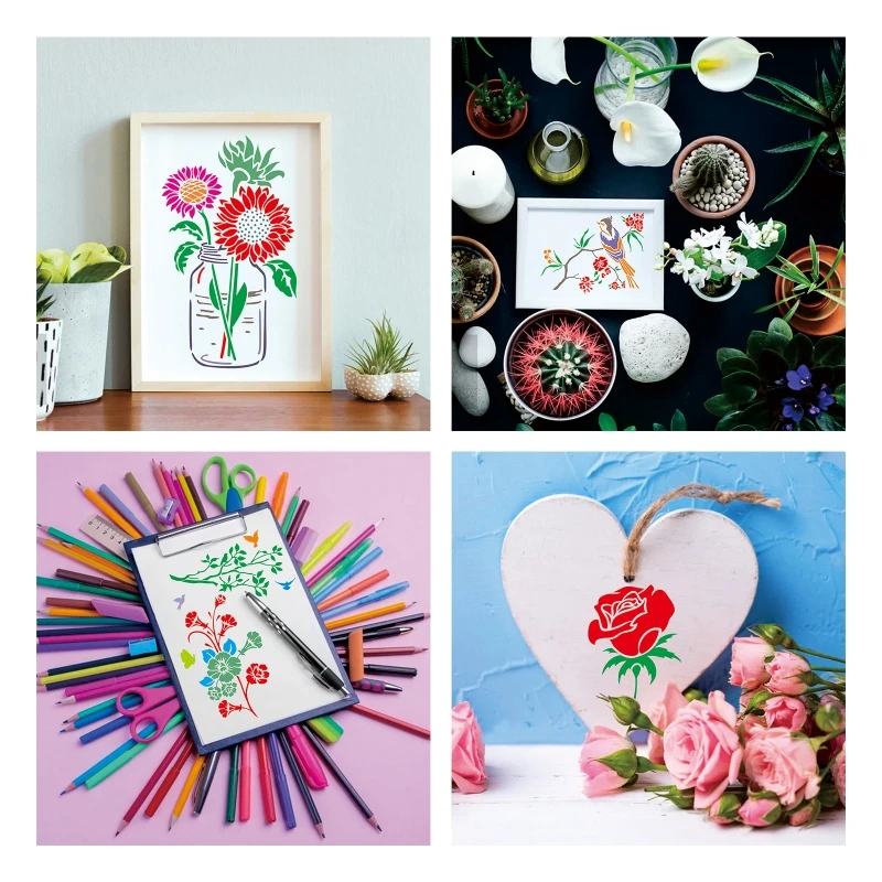 Nghệ Thuật Vẽ Stencils Bộ Có Thể Tái Sử Dụng Cho Thú Cưng Tiêu Bản Rỗng Ra Hoa Stencils Dành Cho Trẻ Em Học Sinh Vẽ Đồ Trang Trí Nghệ Thuật Treo Tường