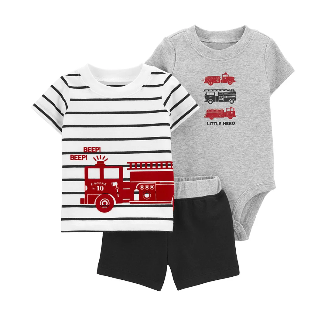 2023 Summer Baby Clothes Set T shirt Pants Romper Ropa De BeBe Nina Toddler Boys Jumpsuit Girls Clothing New Born Baby Items