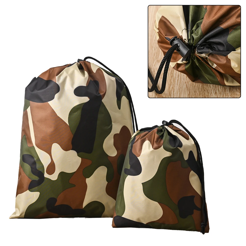 Set of 5 Drawstring Storage Bags Waterproof Camping Sacks for Organizing Clothes and Gear Outdoor Storage Solution