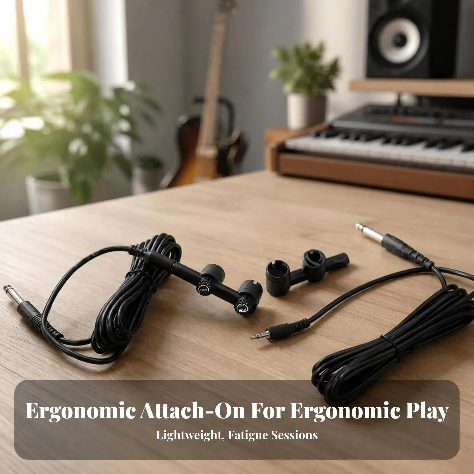Black ABS Kazoo Pickup Microphone for Drum Trigger Module with Coiled Cable Clamp for Portable Drum Set