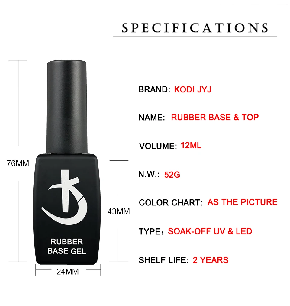 KODI JYJ Basis- und Überlack für Gel-Nagellack Säurefreier Primer Hybrid-Lack Semi-Permanent Matt-Top Coat Dicke Gummi-Basis – Detail 1