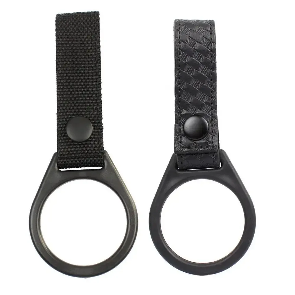 Durable Slide-On Duty Belt Ring Holder for Maglite C Cell Metal Flashlight - Black Webbing for Hunting