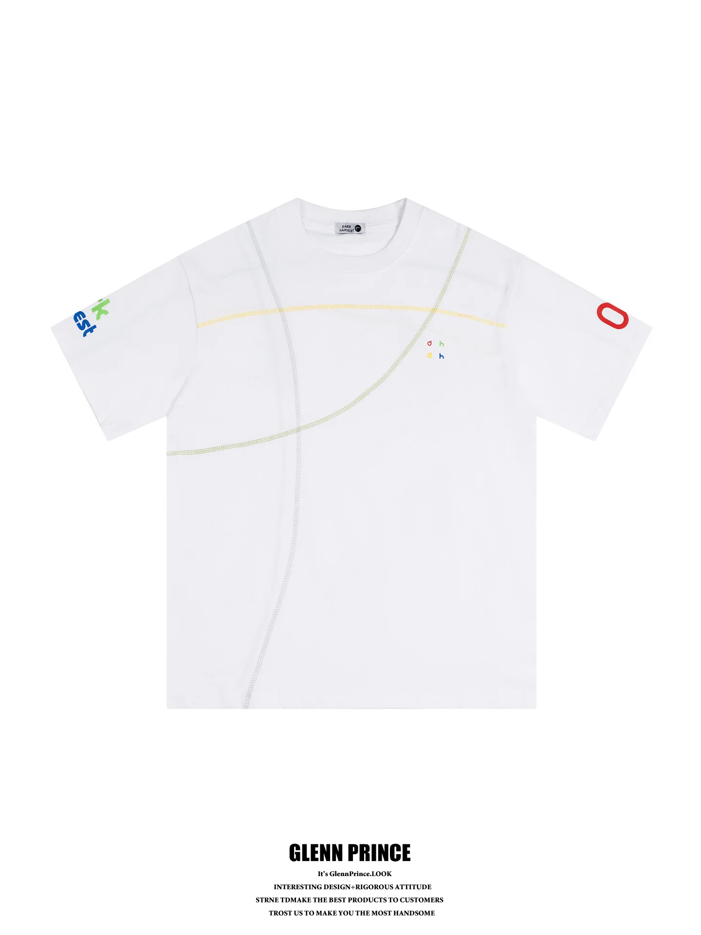 

GPstudio American Letter Hassel Short Sleeve T-shirt Men Summer High Sensation Sport Style Upper Apparel