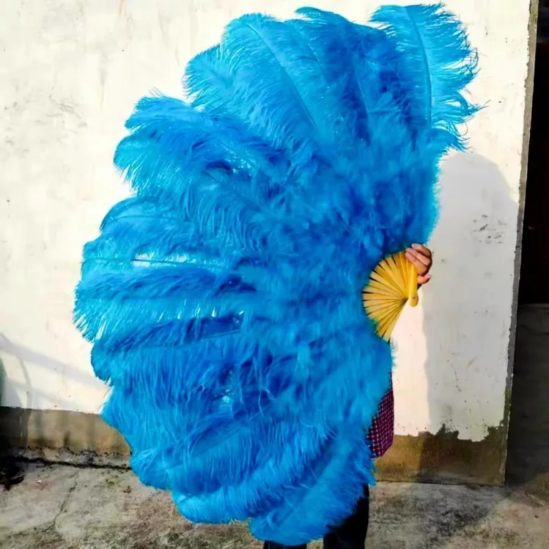 Cheap Sale Beautiful Dancing Dyed Colors Plumes Fans Large Fluffy Ostrich Feather Fan for Carnival Performance Decoration