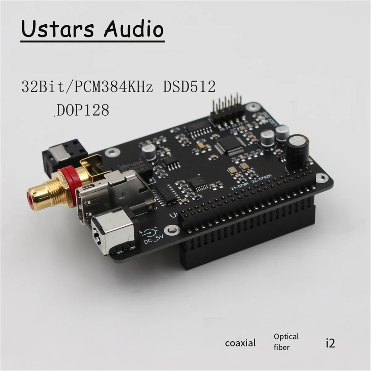 Placa de transmissão GOB-oDigital para Raspberry Pi4 3B 4B decodificação para fibra coaxial I2S 384K