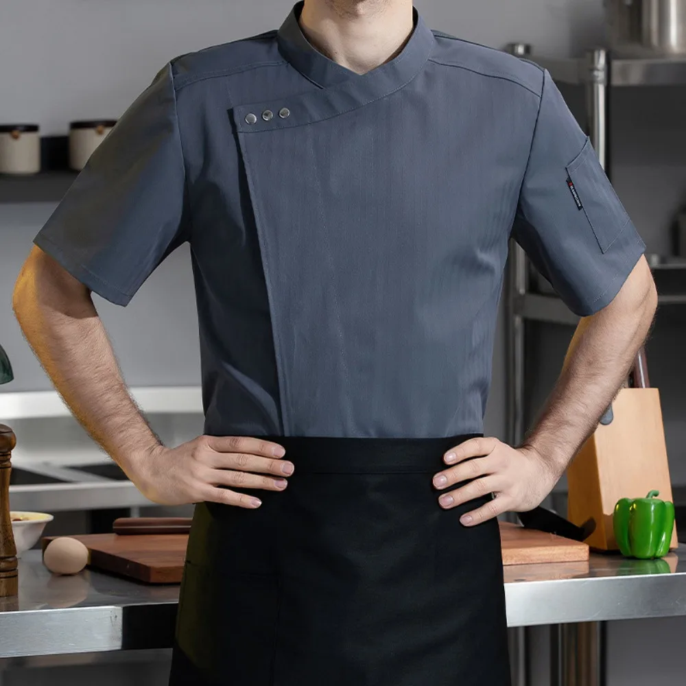호텔 요리사 의류 케이터링 작업복 반팔 여름 남성 서양식 레스토랑 호텔 케이터링