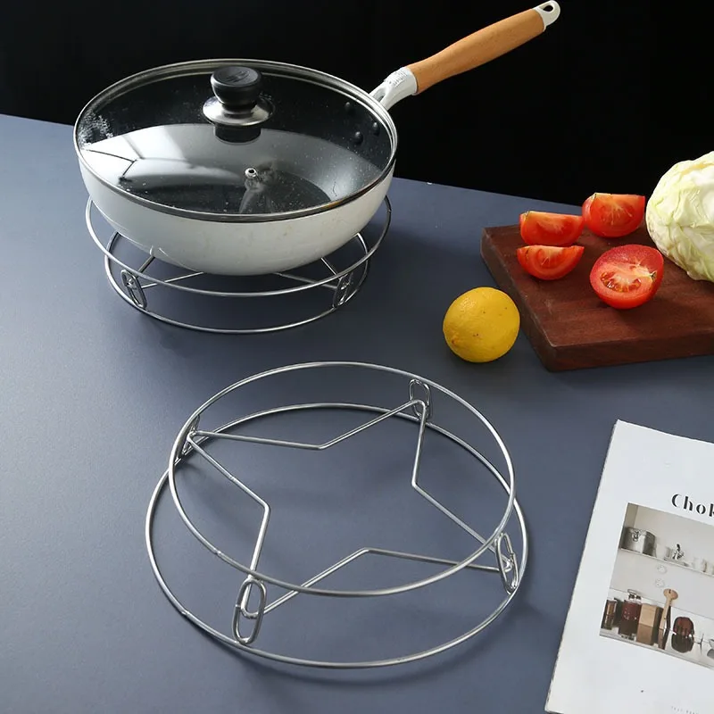 LMM stainless steel pot rack, kitchen household shelf, lid, heat insulation and anti-scalding