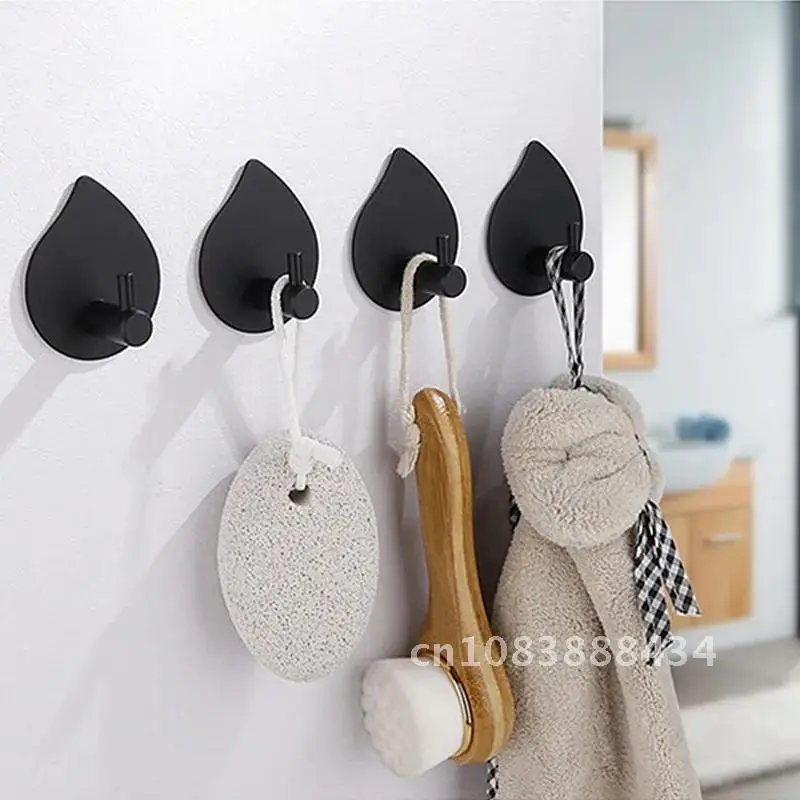 

1PC Stainless Steel High-end Hook Self Adhesive Clothes Hange Bags Key Rack Kitchen Towel Hanger Bathroom Accessory Organizer