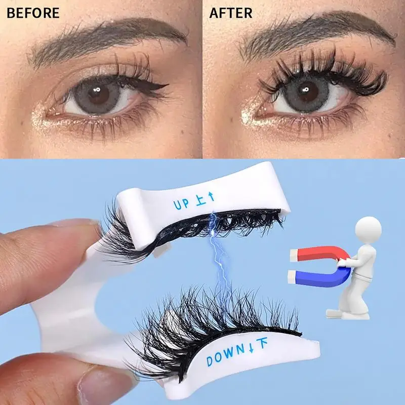 3D Magnetic Eyelashes Kit Reusable 4pcs Natural Magnetic False Eyelashes Easy To Wear Eye Lashes Makeup Accessories