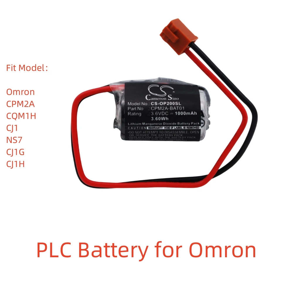 Li-MnO2 PLC Battery for Omron,3.6V,1000mAh,CPM2A CQM1H CJ1 NS7 CJ1G CJ1H,CPM2A-BAT01