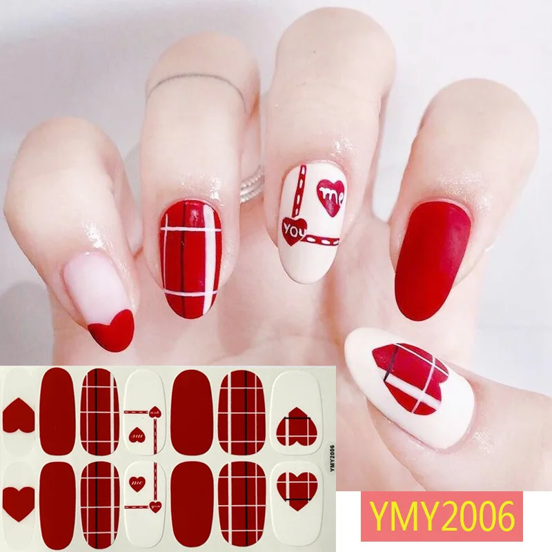 Volle Abdeckung Nagel aufkleber Nagel dekoration Nägel Aufkleber Designer selbst klebende Nagel aufkleber Valentinstag Nail Art Aufkleber