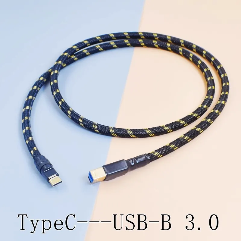 HIFI Silver-plated OCC USB 3.0 Type C To USB B Cable Square Port For Computer PC Hard drive Sound Card Decoder Audio Cable