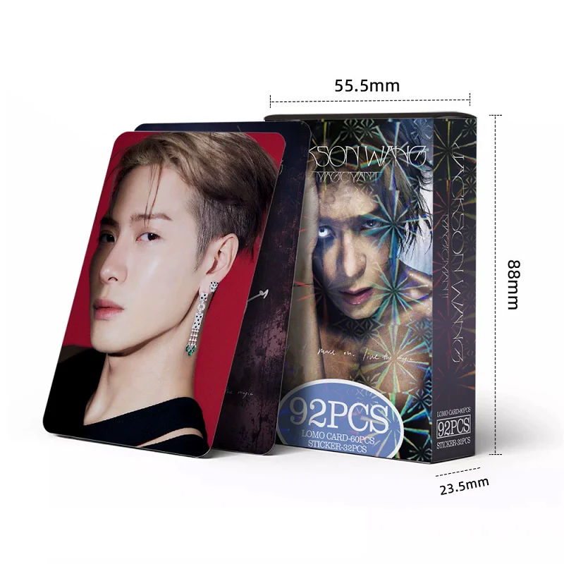 92 Pcs/set Jackson Wang Magicman2 Lomo Card - Wang Jiaer Holographic Photo Cards With Bonus Stickers