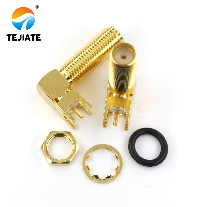 5PCS SMA-KWE SMA Female Plug Adapter Solder Edge PCB Mount Connector Right Angle RF Coaxial