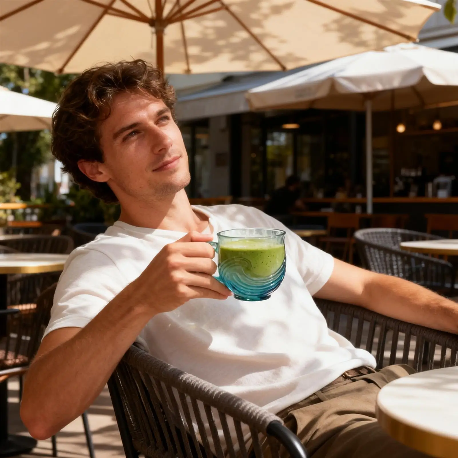 

Стеклянные чашки для питья, волнистая эргономичная ручка, многоразовые морские стеклянные кофейные кружки, чашки для питья для чая, молока, воды, напитков, вина, горячего и холодного