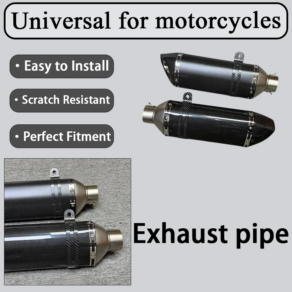 For Large Hexagonal Matrix Carbon Fiber Exhaust System with Detachable Muffler Adjustable Volume High Flow 60mm Intake