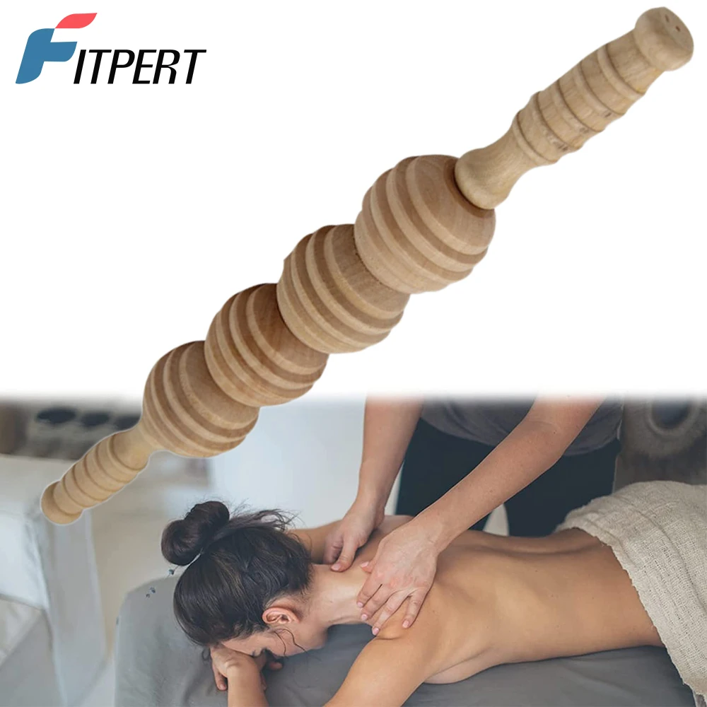 

Manual Massager Wooden Handheld Roller Trigger Point Massager Stick for Fascia,Cellulite, Muscle & Abdomen,Body Therapy Massager