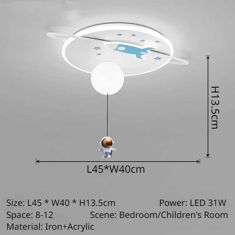 SANDYHA Modern Rocket Star Ceiling Light Kids Room Bedroom Decor Home Lamp Fun Design 2023 New