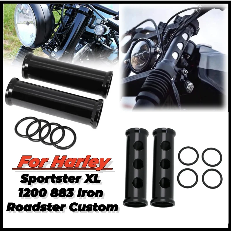 Motorcycle 180MM Front Fork Boot Slider Covers Upper Shock Absorber Cover For Harley Sportster XL 1200 883 Iron Roadster Custom