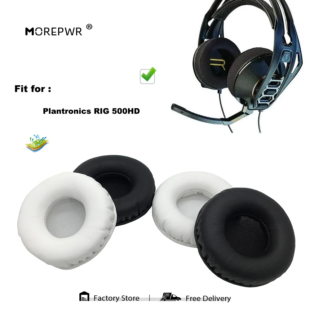 

Morepwr New Upgrade Replacement Ear Pads for Plantronics RIG 500HD Headset Parts Leather Cushion Velvet Earmuff Sleeve Cover