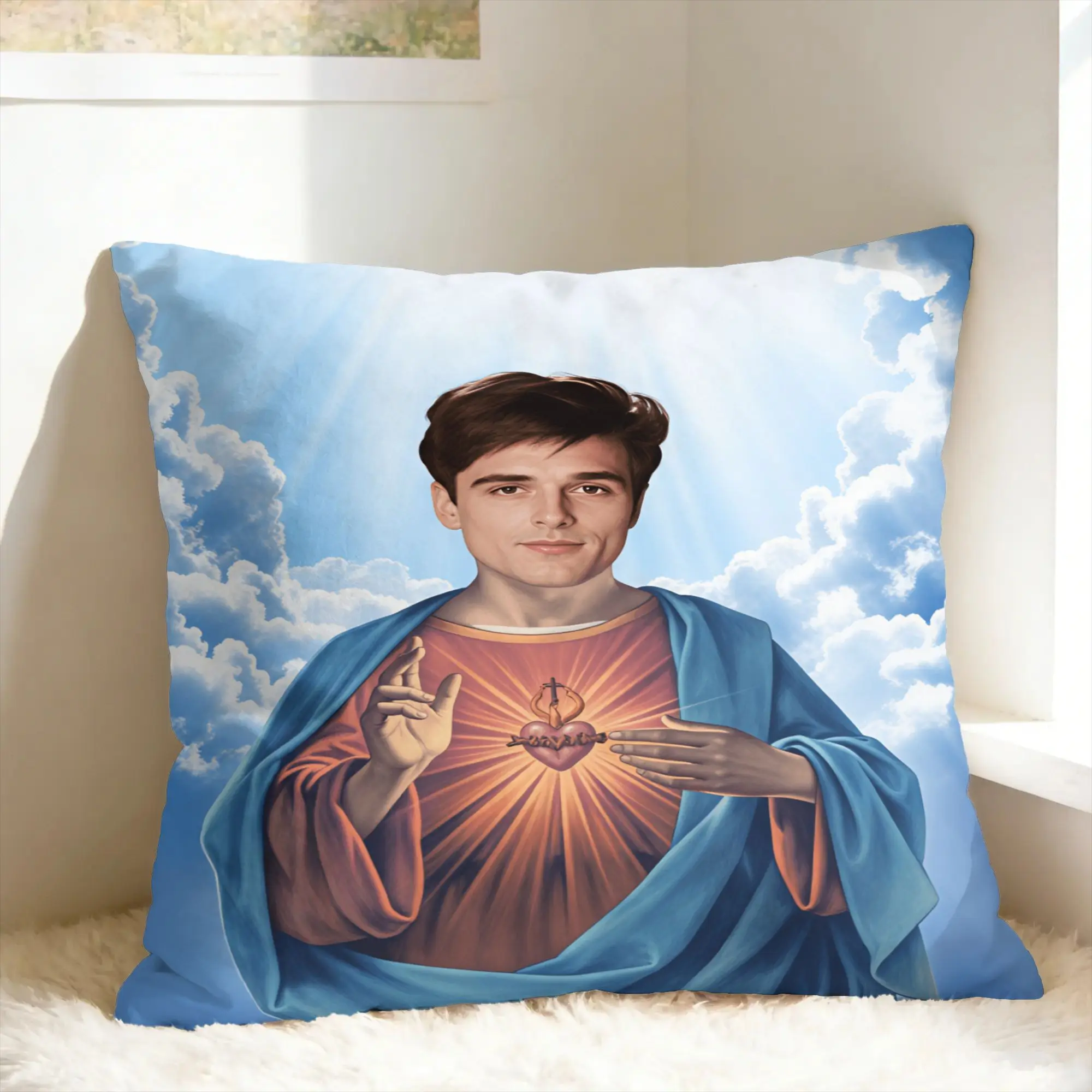 Jacob E-Elordi Jesus Pillowcases  Cute Funny Pillow Case For Sofa Home Decor Square Pillow Cover