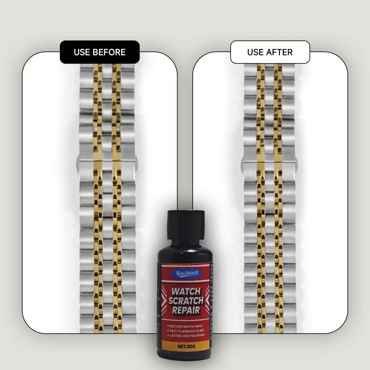 Reparação rápida de arranhões e creme polonês restaurador multi-superfície para relógios, joias, removedor de oxidação de aço inoxidável e metal