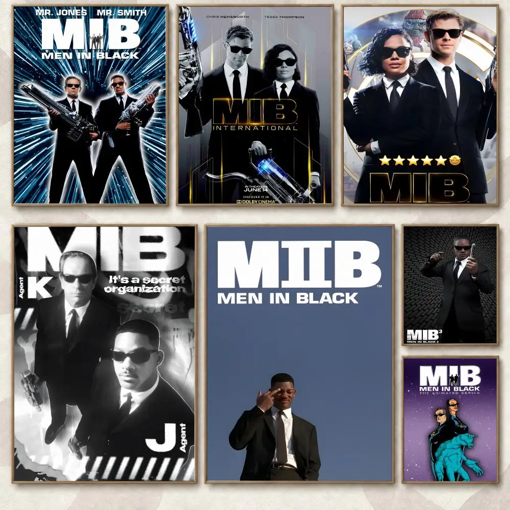 Men in Black 90s Sci Fi Cinema Alien Agent Design Style Poster Aesthetic Art Print for Bedroom & Living Room Decor, Unframed