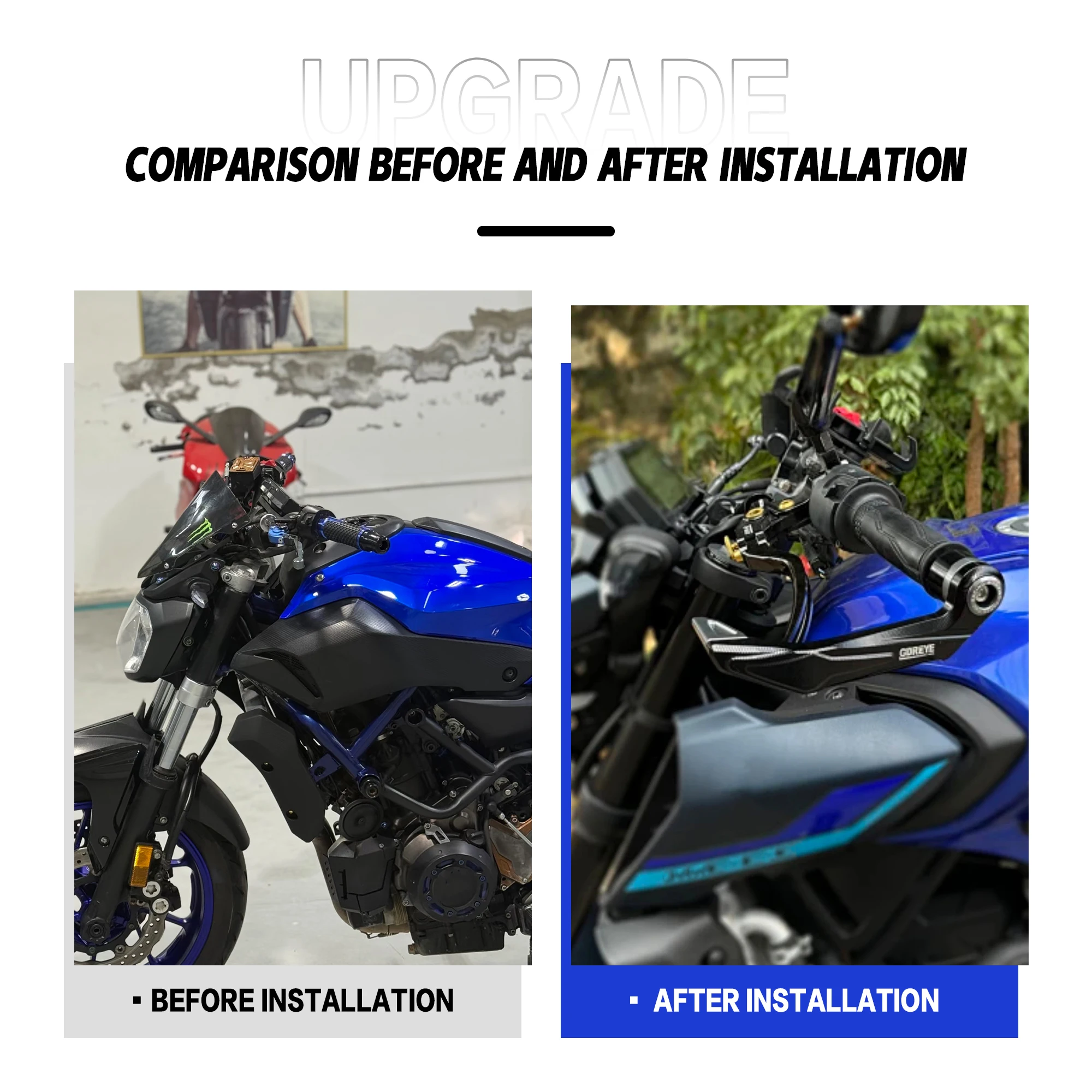 For YAMAHA MT-07 MT25 MT-03 MT07 MT-09 Handlebar Guards Motorcycle MT09 Thick Aluminum Grips Guard Levers Guard Protector Set view 3