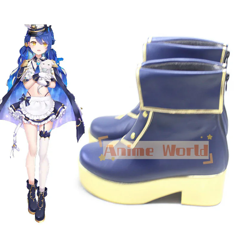 Virtual YouTuber Amamiya Kokoro Military Uniform Maid Cosplay Shoes Halloween Carnival Boots Custom Made