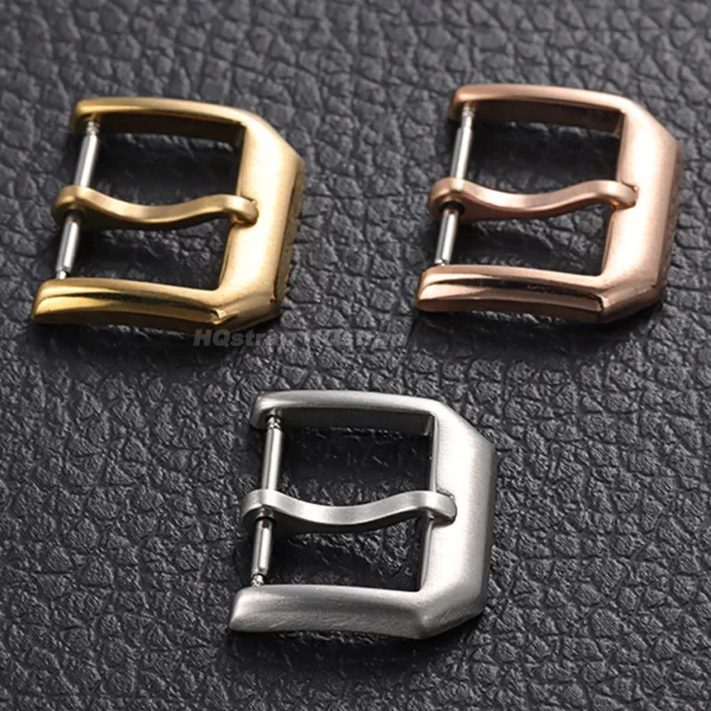 스테인리스 스틸 시계 버클, 가죽 스트랩 금속 걸쇠 실버, 블랙 로즈 골드, 교체 단추 액세서리, 16mm, 18mm, 20mm