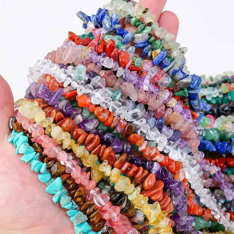 

Natural Freeform Stone Chips Irregular Gravel Crystals Quartz With Hole Gemstones for Jewelry Making DIY Hand Crafts Accessories