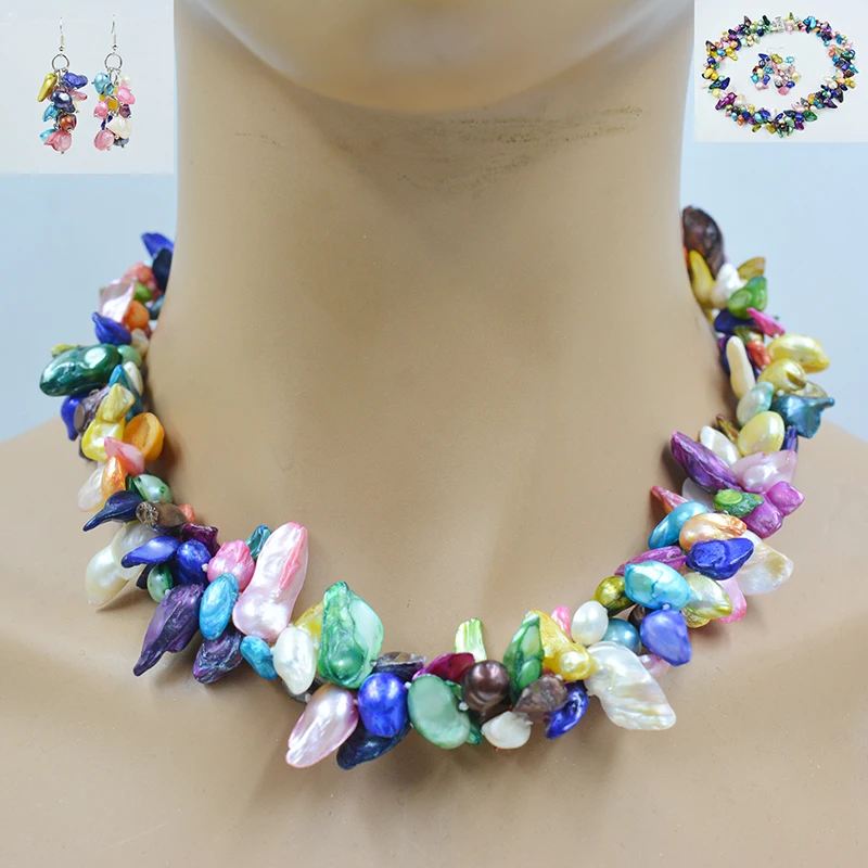 the last one! 9MM natural black Baroque sea pearl necklace, 18\