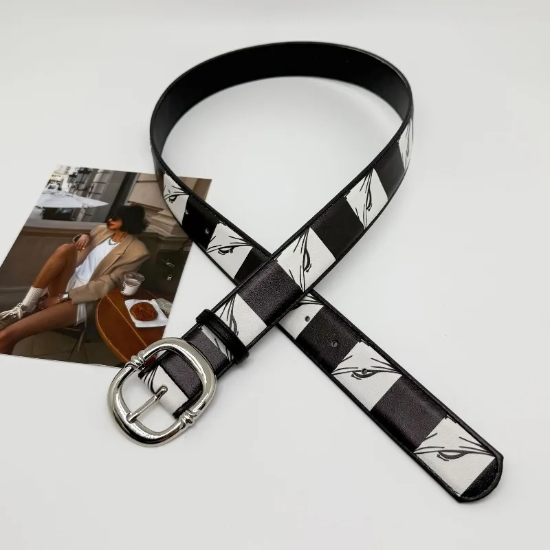 

Панк-готический пояс y2k, женские и мужские ремни, готический женский хип-хоп модный пояс с заклепками и принтом скелета, джинсовый пояс, новинка 2025 г.