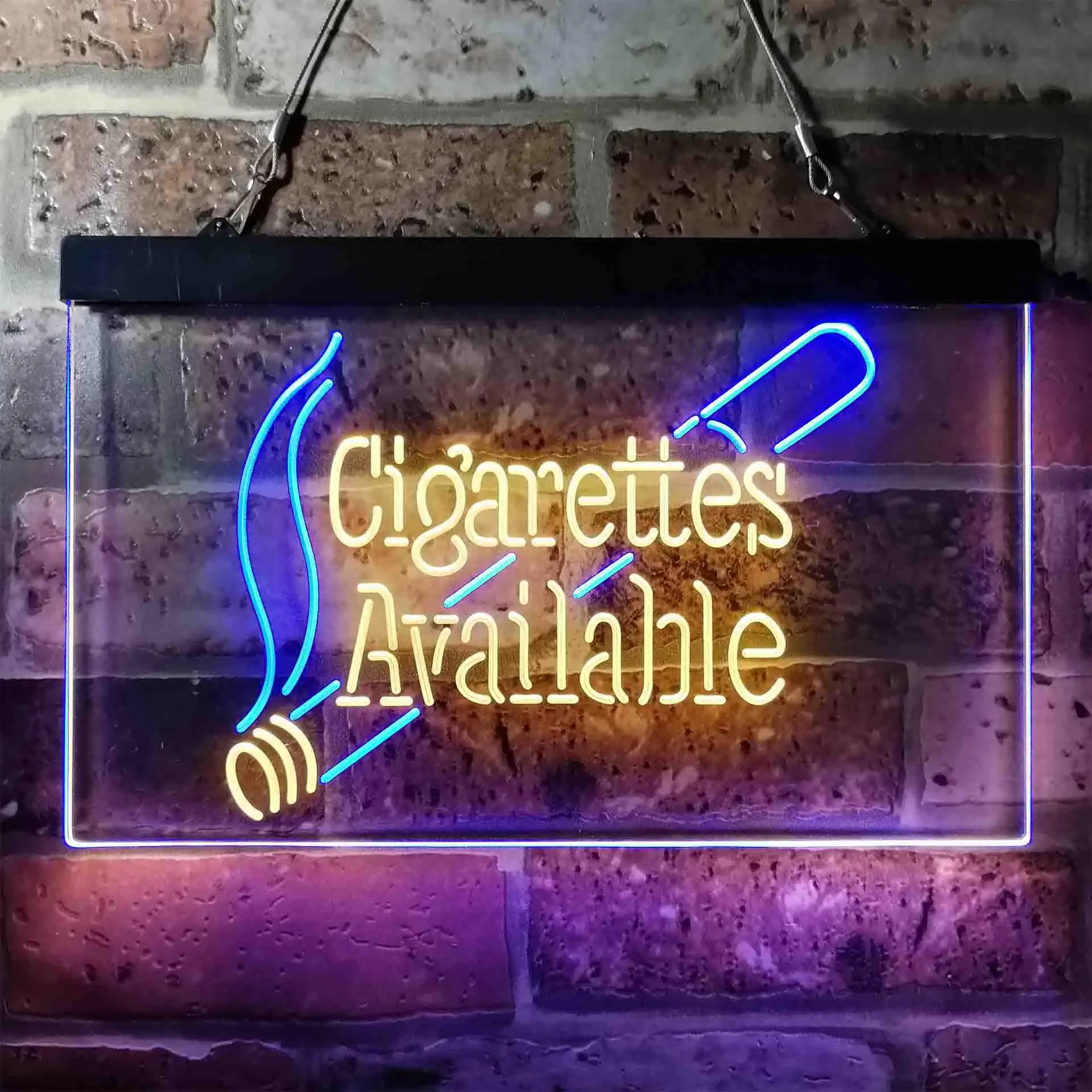 Cigarettes Available Here Dual Color Led Neon Sign st6-i3958