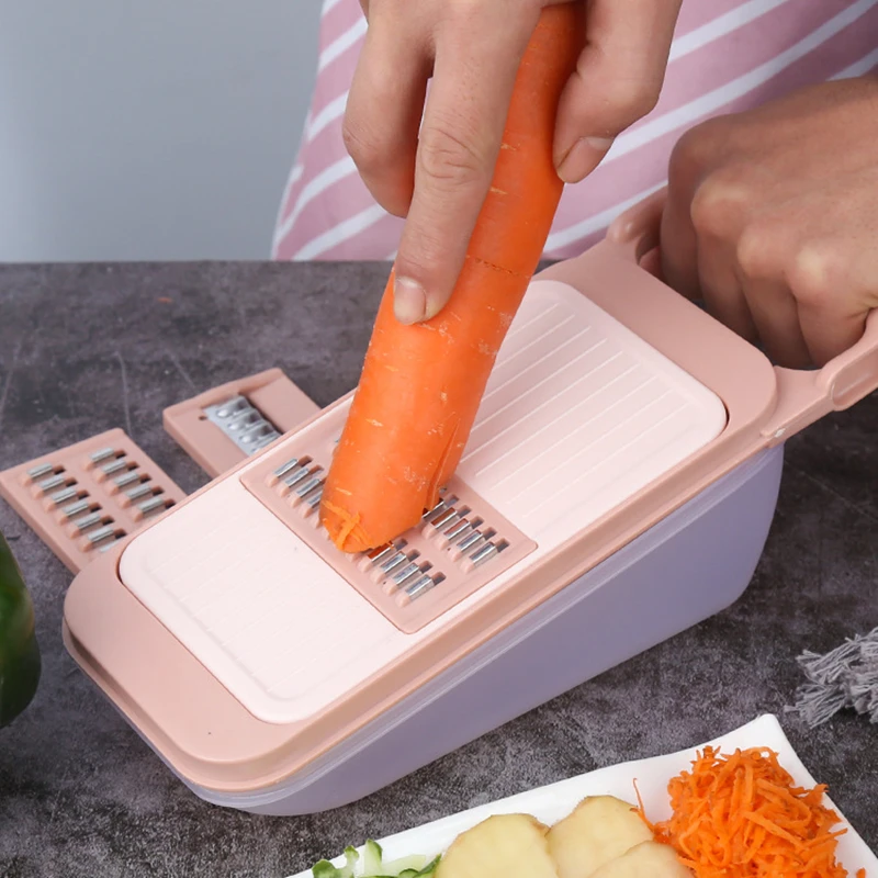 

Kitchen Vegetable Cutter Grater 6 in 1 Shredders Multi Slicer Peeler with Basket Fruit Potato Chopper Multifunctional Gadgets