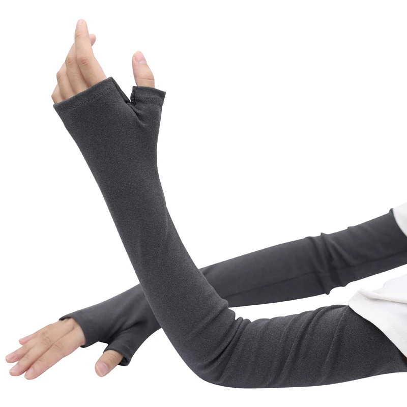 Autumn and Winter Warm Sleeves Unisex Long Thickened Plus Velvet Elbow Arm Cover High Elastic Hand Warmer