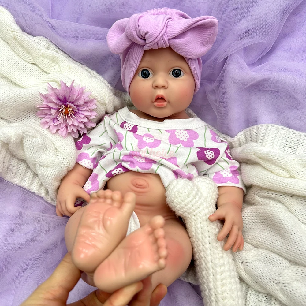 18インチの重みのあるソフトシリコン製リボーンドール、女の子、リアルなディテール、孤独やストレスを和らげるための感情的なサポートドール