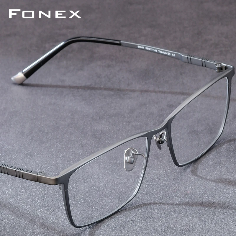 fonex-チタン眼鏡フレーム男性ブランドデザインスクエア眼鏡超軽量日本製ハイエンド品質メガネフレーム-85641