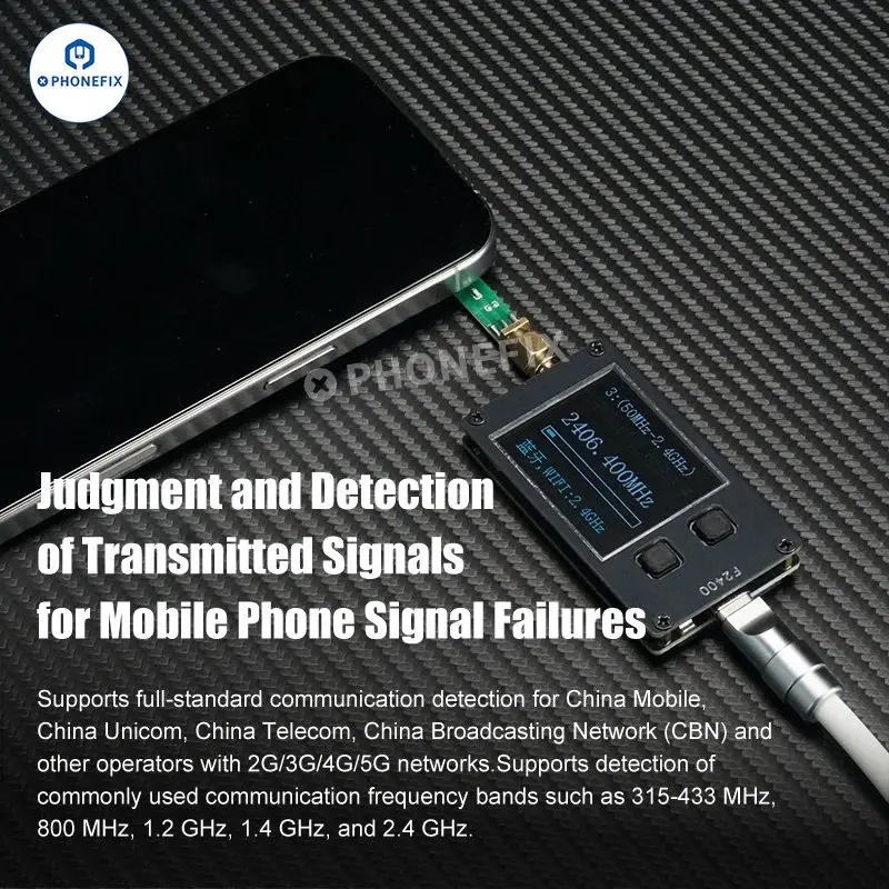 F2400 Signal Frequency Tester High Sensitivity for Phone Car Bluetooth Wi-Fi Wireless Signal Detection Troubleshoot Signal Fault
