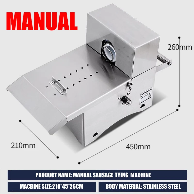 Desktop handmatige worstbindmachine, hotdogbindmachine, draai- en bindmachine, hamwikkelmachine