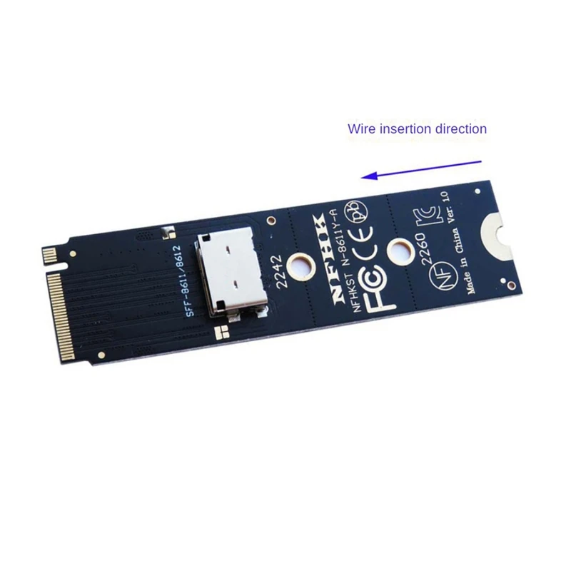 Pcie Nvme M.2 NGFF SSD Interface To Oculink SFF-8611 SFF-8612 Adapter For NVME U.2(SFF 8639)SSD PCI-E NGFF Riser Card