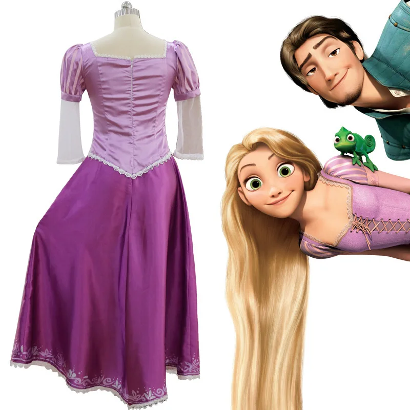 Adult Kids Girls Rapunzel Carnival Halloween Party Fancy Dress Cosplay Tangled Rapunzel Princess Costume for Women Purple