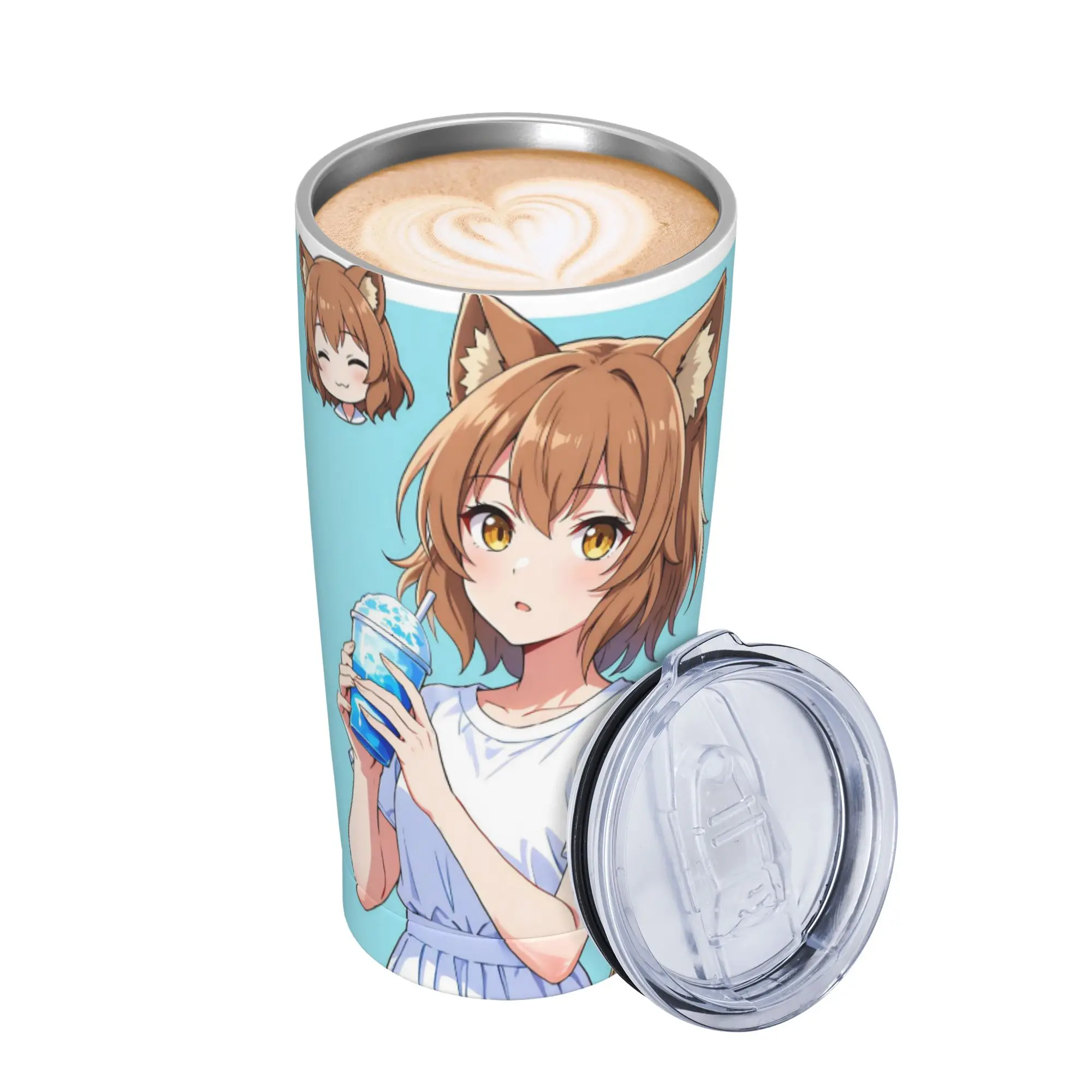 Trickcal C-Chibi Go Games Insulated Tumbler with Straws Lid  Stainless Steel Coffee Mugs Double Wall Car Bottle Cups 20oz