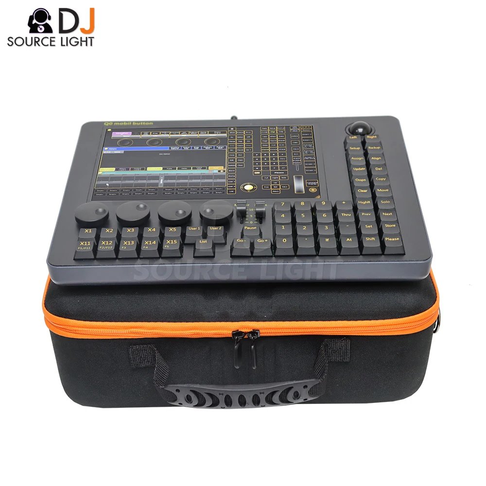 MINI Q0 comando de botón móvil ala pantalla táctil MA2 versión de Software, consola DMX, controlador de iluminación de escenario de música profesional