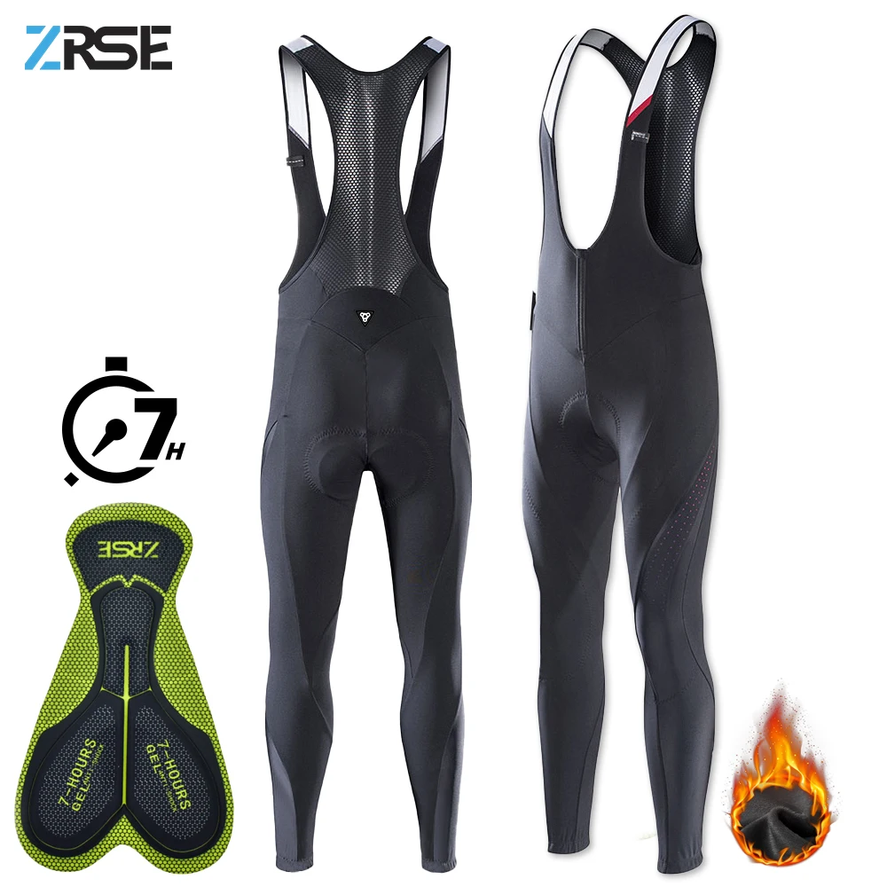 【セール中】ZRSEサイクリングビブパンツ MTBロードバイクパンツ 自転車ウェア 暖かい冬用フリース チームユニフォーム 長距離7時間対応 0-15度 ℃